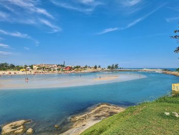 High angle view of beach against sky