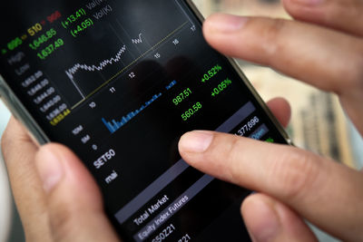 Close-up of person using mobile phone