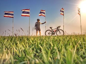 Man holding thailand flag