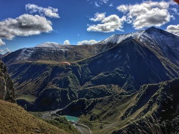 Scenic view of mountains against sky