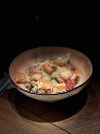 Close-up of food in bowl on table