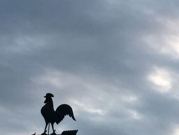 Low angle view of silhouette birds against sky