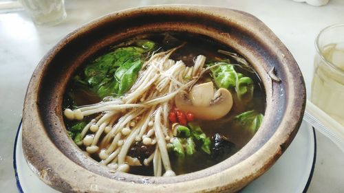 Close-up of soup in bowl