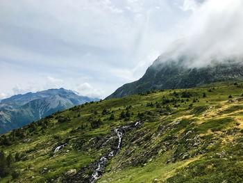 Scenic view of mountains against sky