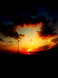Scenic view of dramatic sky during sunset