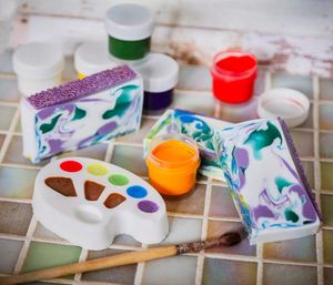 High angle view of breakfast on table