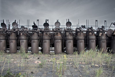 Metallic containers at industry