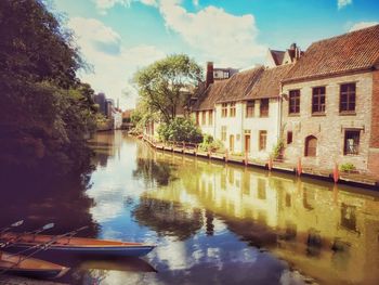 View of canal along buildings