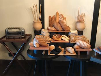 Breads on cutting boards