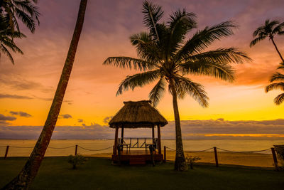 Scenic view of sea against sky during sunset fiji