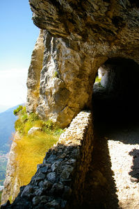 Rock formations on cliff