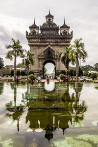 Reflection of building in lake