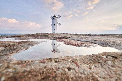 Swinoujscie mills lighthouse with reflection