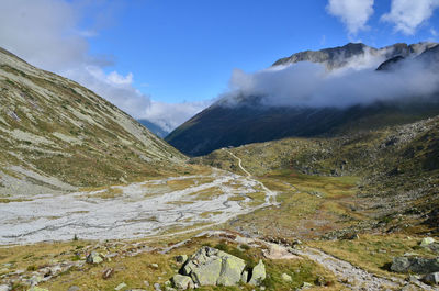 Scenic view of mountains against sky