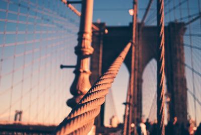 Low angle view of brooklyn bridge