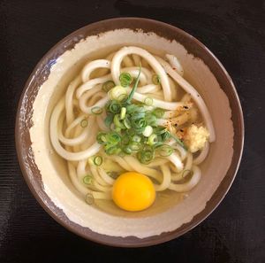 High angle view of food in bowl