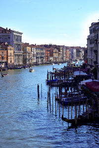 View of boats in canal