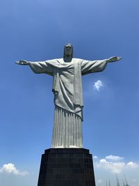 Low angle view of statue against the sky