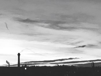 Low angle view of silhouette mountain against sky