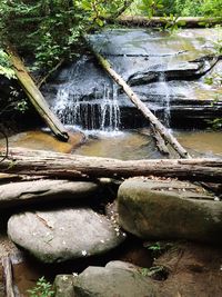 River flowing through rocks