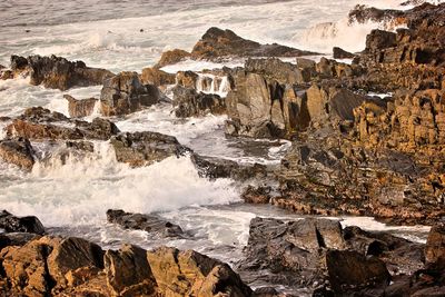 Rock formation in sea