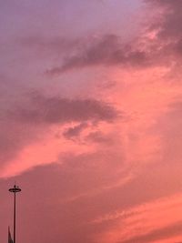 Low angle view of sky at sunset