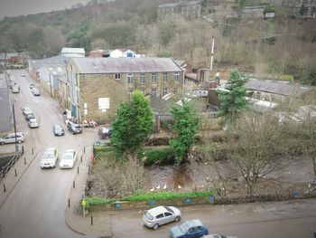 Cars on road in city