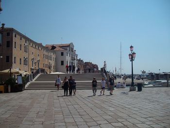 View of street light against buildings