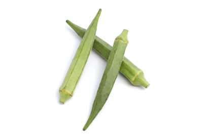 High angle view of vegetables on white background