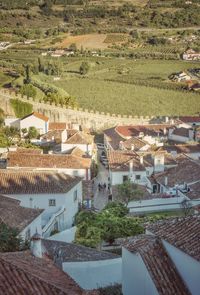 High angle view of townscape