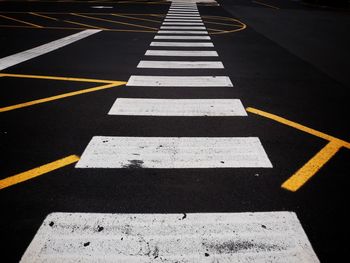 High angle view of zebra crossing