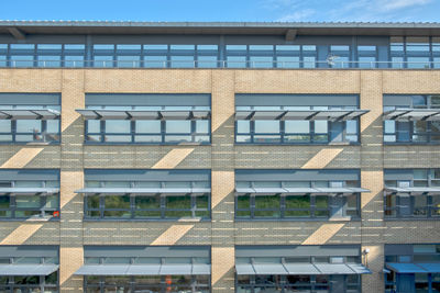 Low angle view of building against clear sky