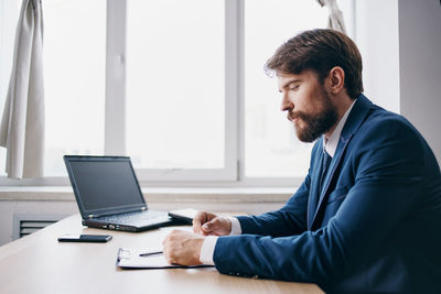 Man working on table