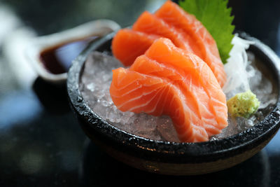 Close-up of fish in plate