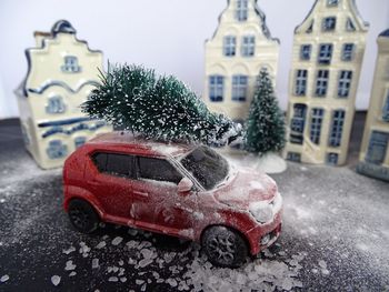 Close-up of car on street