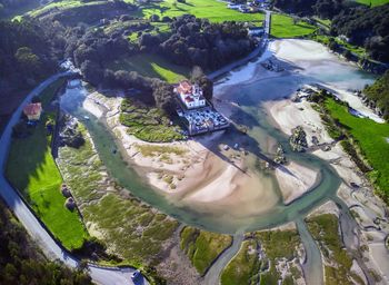 High angle view of beach