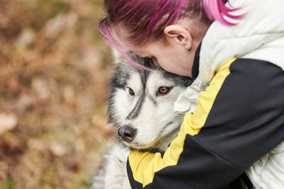 Young woman with dog