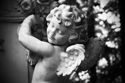 Close-up of angel statue