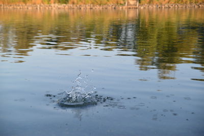 High angle view of rippled water in lake