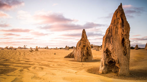 Panoramic view of desert against sky