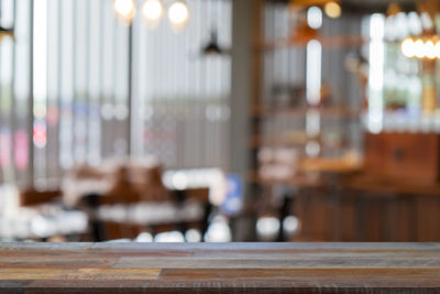 Illuminated lights on table in restaurant