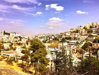 High angle shot of townscape