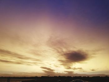 Scenic view of landscape against sky at sunset