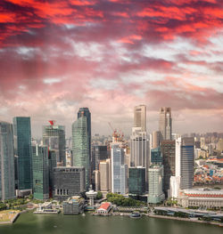 Modern buildings in city against sky