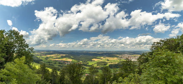 Panorama view of schwäbisch gmünd area hills