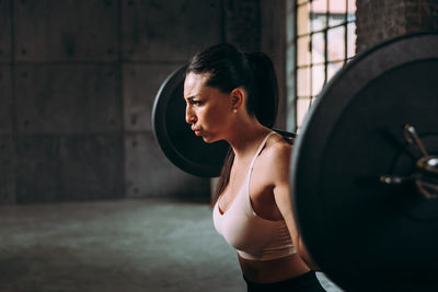 Woman looking at camera