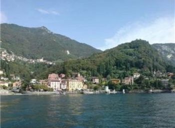 Scenic view of river and mountains