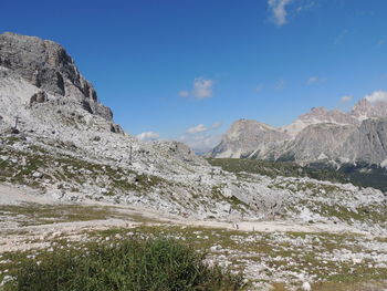 Scenic view of landscape and mountains against sky