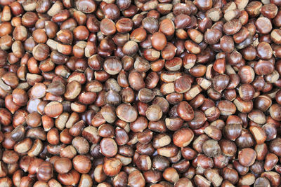 Full frame shot of chestnuts at market for sale