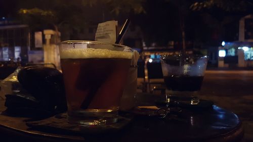 Close-up of drink on table